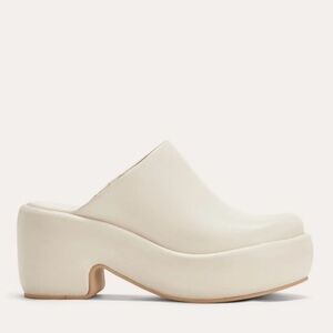 Everlane Puffa Cream Platform Mules Clogs